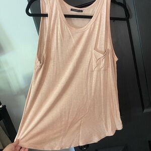 Zara Orange Sleeveless Relaxed Tank Top